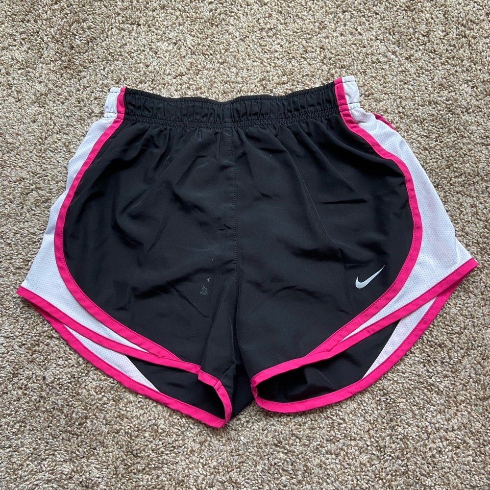 Nike, women’s shorts, adjustable, black pink & white
